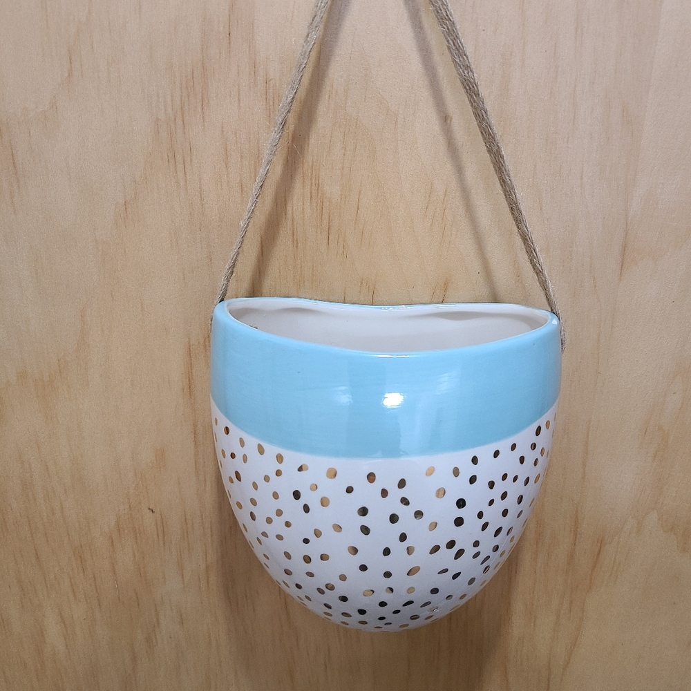 Ceramic hanging planter egg wall flower pot